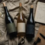 Cave a vin naturel paris : bouteilles vivantes sur table bois