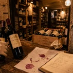 Cave a vin Paris : caviste pose des bouteilles et conseils