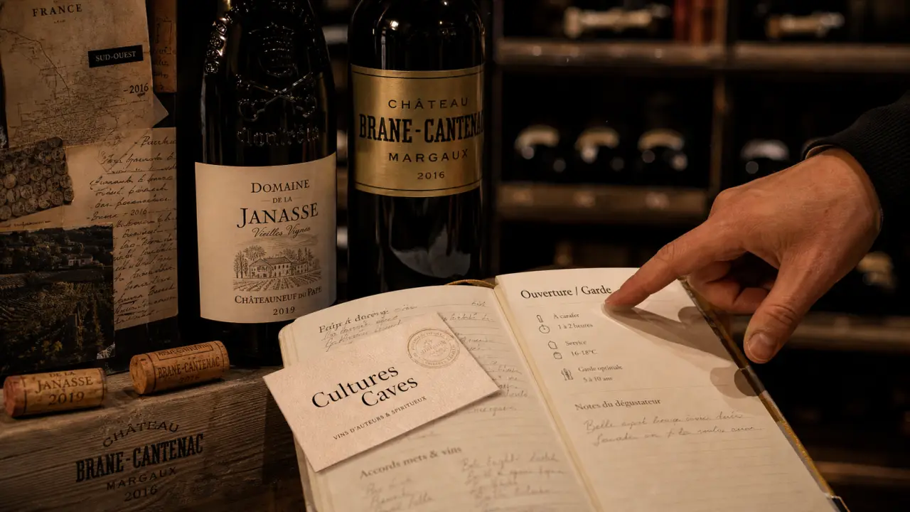 Cultures caves à Paris : caviste conseille, bouteilles et carnet de dégustation