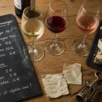 Juicy cave à manger : menu mouvant et vins au verre sur table