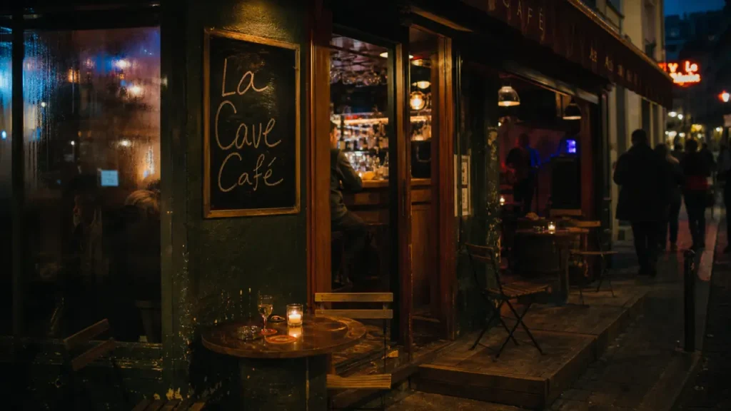 La cave café à Montmartre, rue Marcadet, bar de quartier et ambiance concert