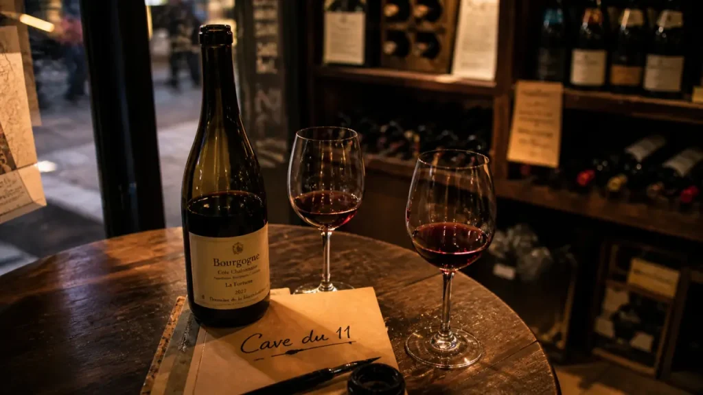 La cave du 11 : bouteille et verres pour ce soir