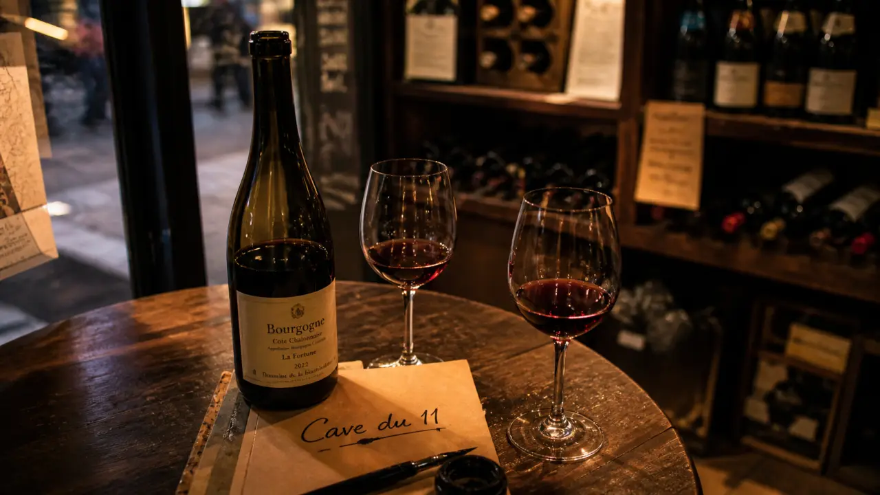 La cave du 11 : bouteille et verres pour ce soir
