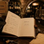 Les caves parisiennes : main gantée, dégustation et bouteille, cave voûtée