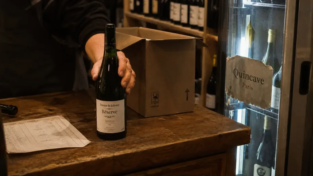 Quincave Paris : bouteille vérifiée dans une cave parisienne