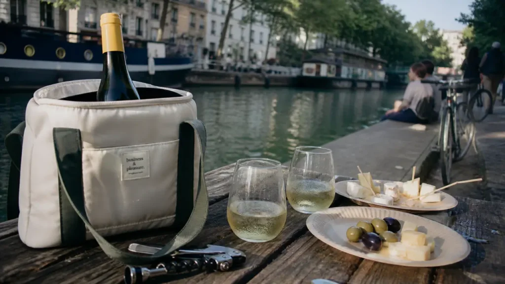 Une bouteille au canal : vin blanc frais sur les quais de Paris