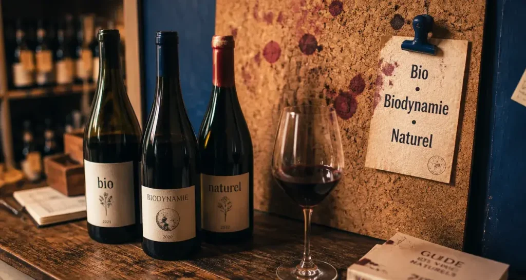 Vins des as vins bio biodynamiques naturels : bouteilles bio biodynamie et vin naturel