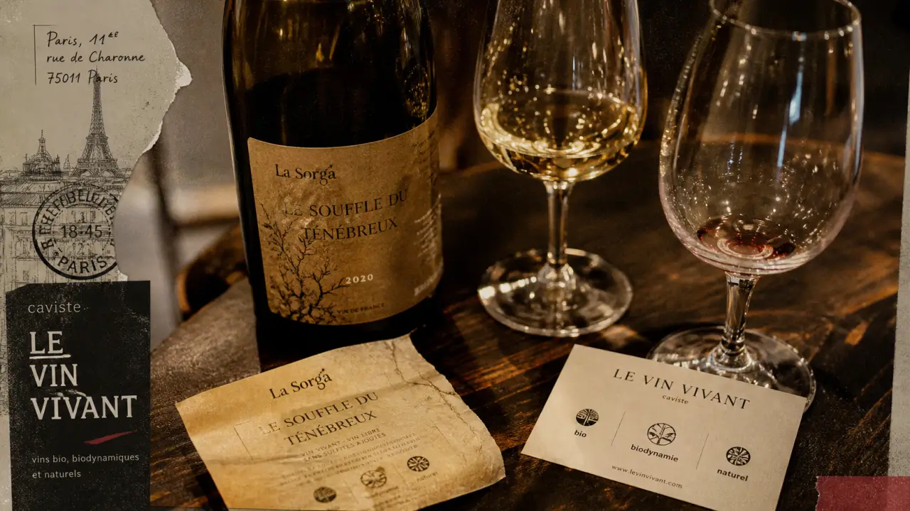 Vins des as : bio biodynamiques naturels, bouteille et verres à Paris