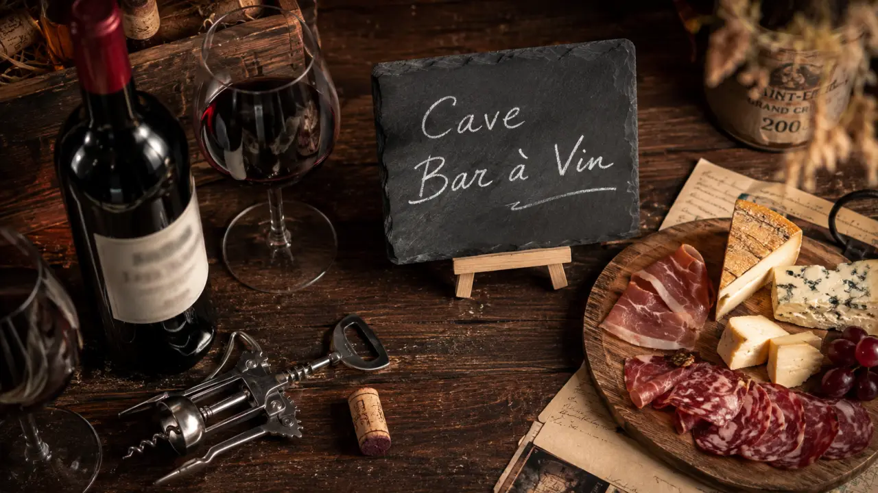 12 rue lecourbe cave et bar à vin : bouteille, verres et ardoise