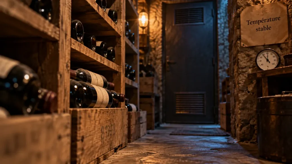 Aménager une cave à vin à Paris : casiers bois et bouteilles en sous-sol