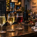 Bar à vin sans alcool Paris : verres tulipe désalcoolisés, effervescent
