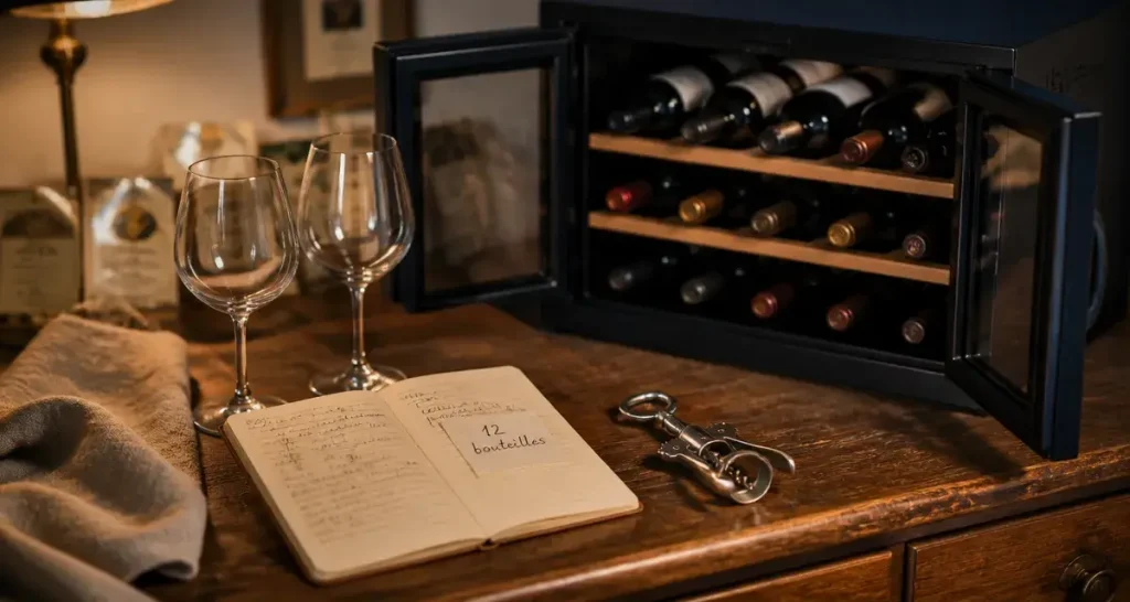 Cave à vin 12 bouteilles à Paris : 12 bouteilles et accessoires