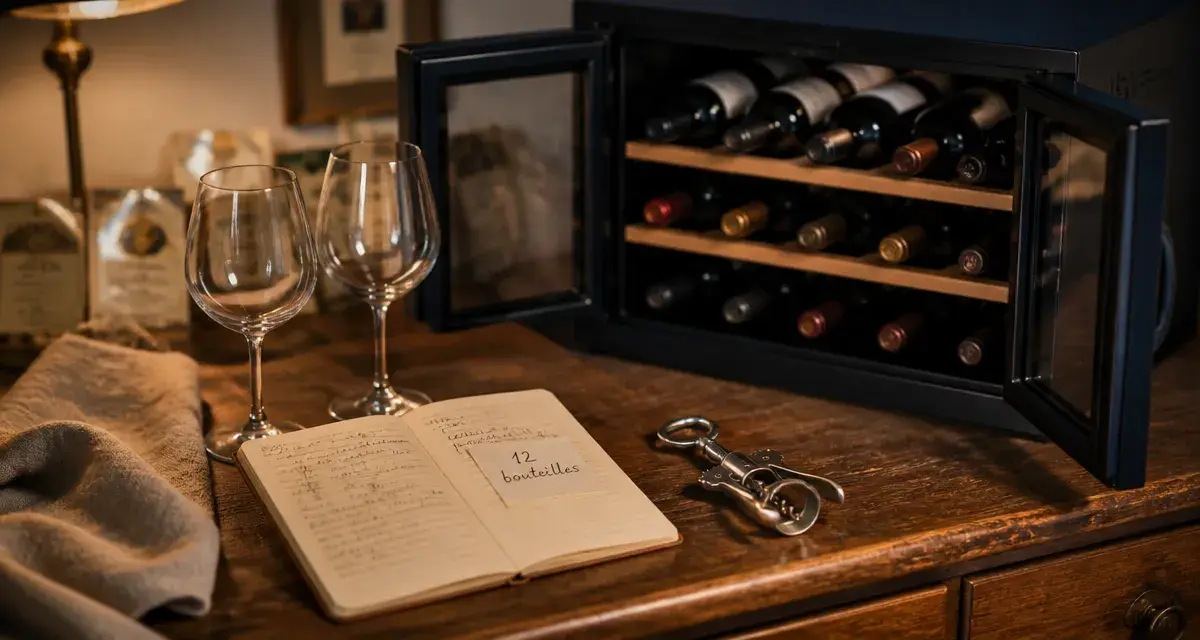 Cave à vin 12 bouteilles à Paris : 12 bouteilles et accessoires