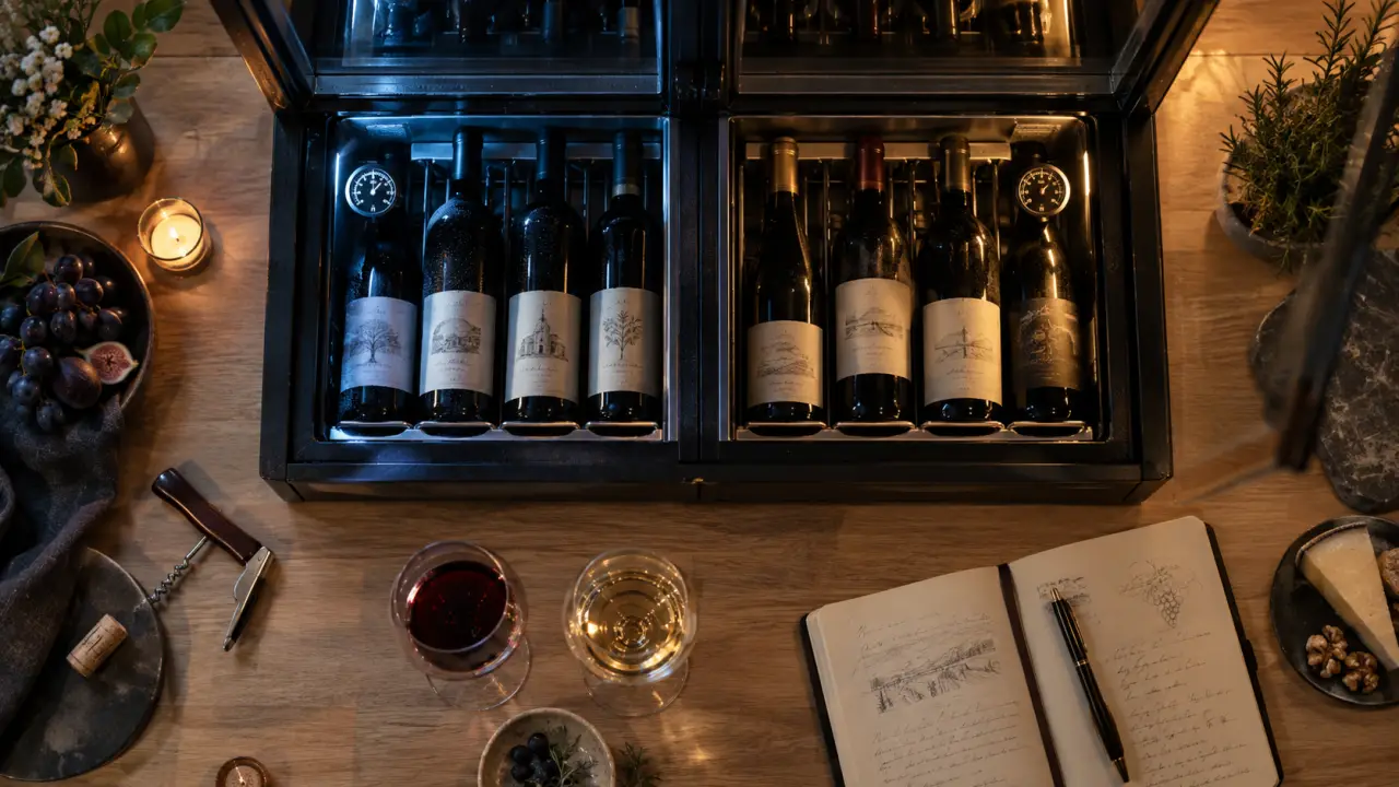 Cave à vin 2 zones températures : séparation rouges et blancs
