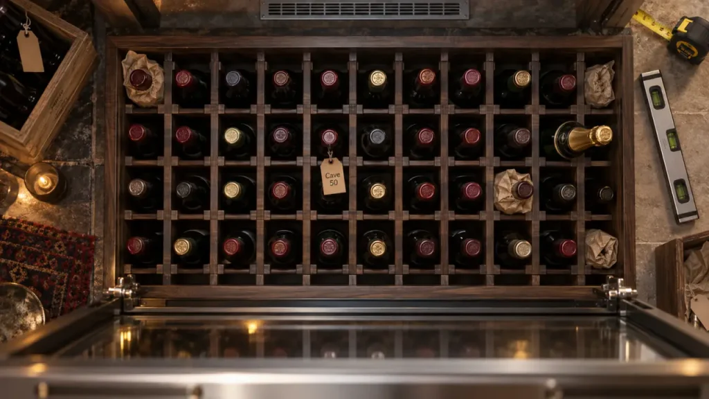 Cave à vin 50 bouteilles : capacité réelle, place à Paris