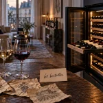 cave à vin 60 bouteilles en salon parisien étroit