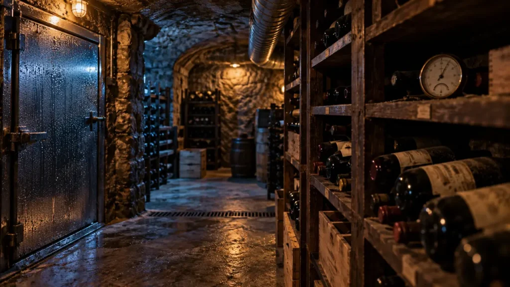 Cave à vin enterrée à Paris, fraîcheur naturelle à 12°C et 80%