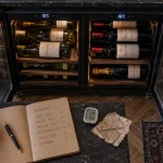 Cave à vin polyvalente à Paris : double zone compacte, bouteilles rangées