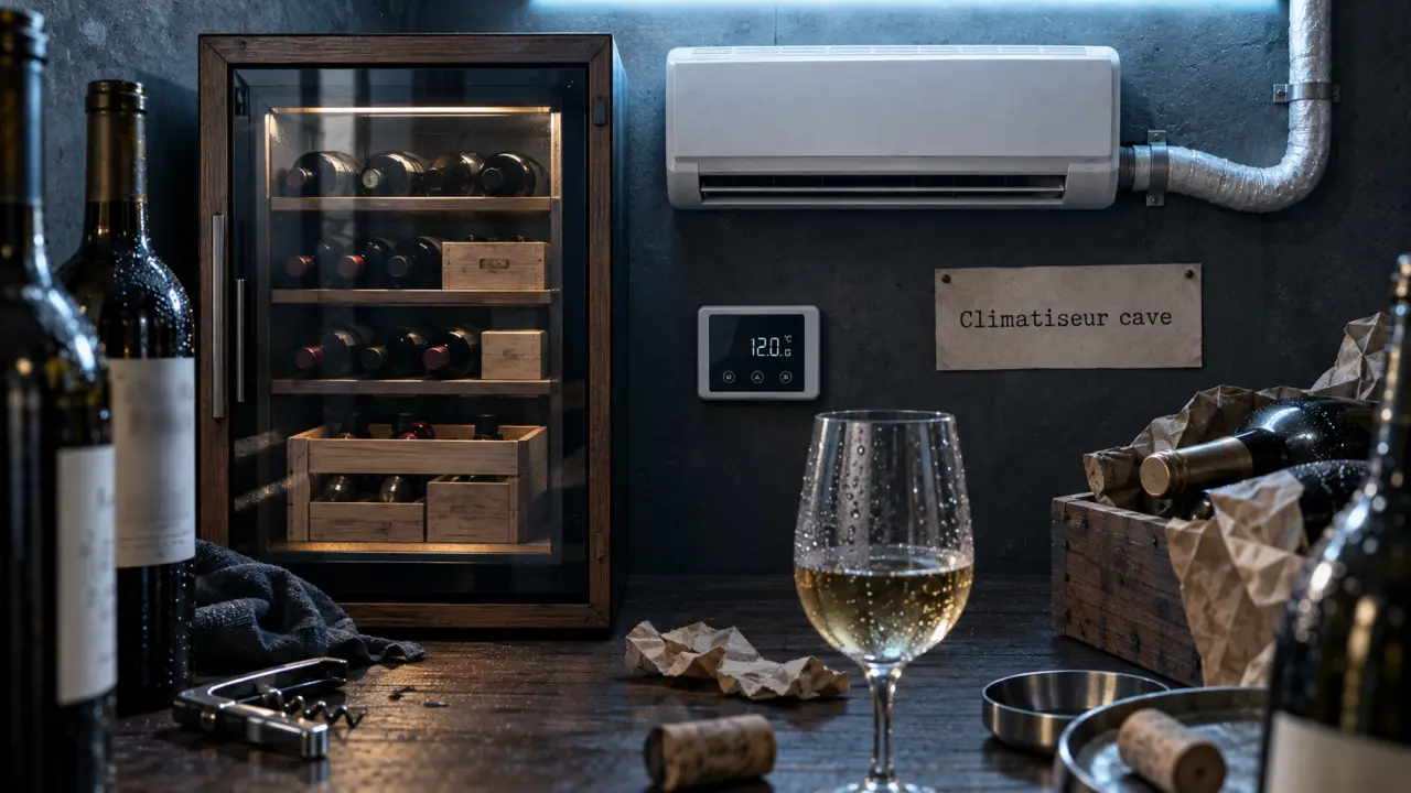 Climatiseur cave à vin réglé entre 9 et 14 °C