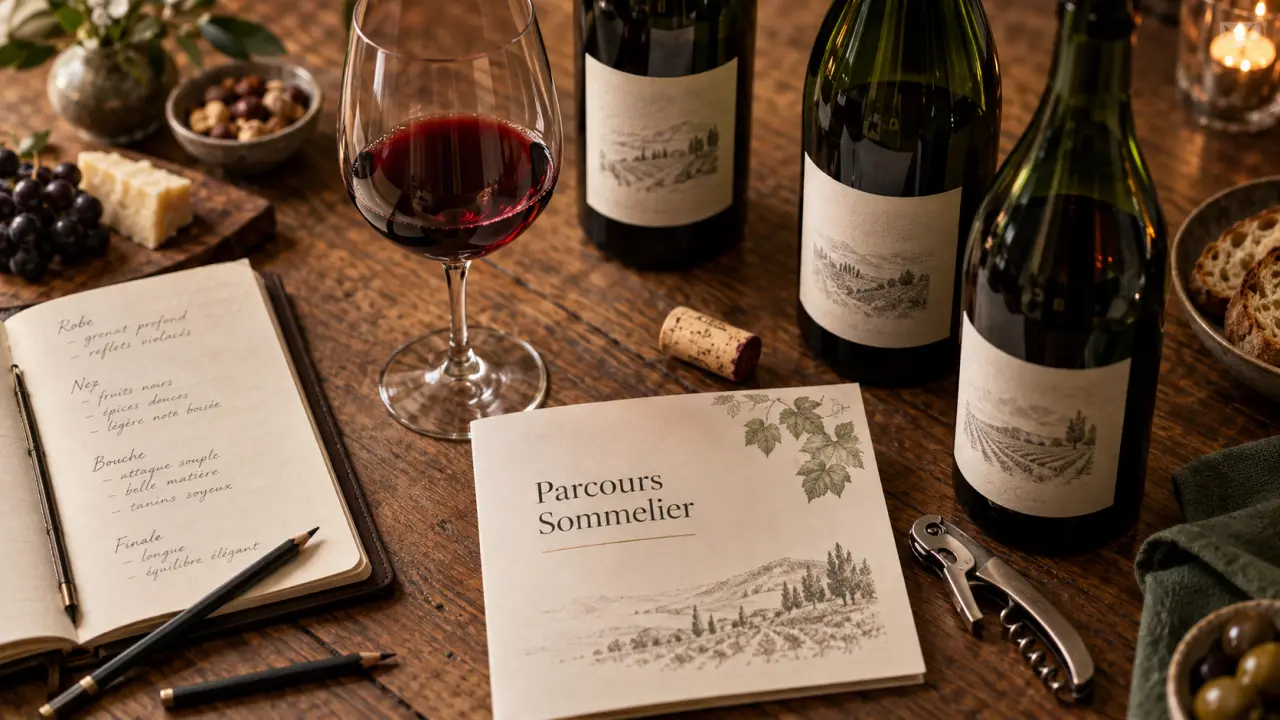 Comment devenir sommelier : carnet de dégustation et vins pour formation et service