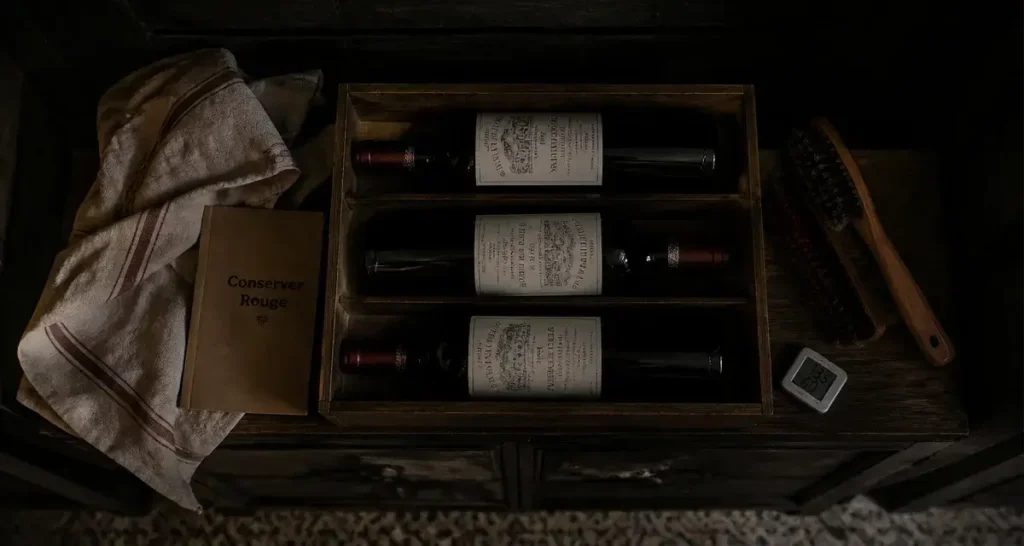 Conservation du vin rouge : 14°C, obscurité, bouteilles en cave