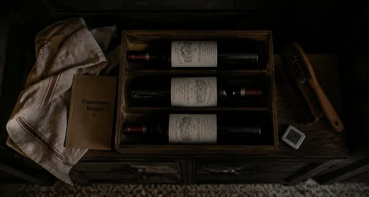 Conservation du vin rouge : 14°C, obscurité, bouteilles en cave