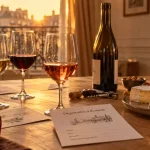 Dégustation de vin à domicile Paris et région parisienne : salon, verres et fiches de dégustation