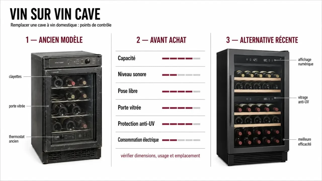 Vin sur Vin cave : visuel comparatif des anciens modèles, des critères techniques et des alternatives actuelles