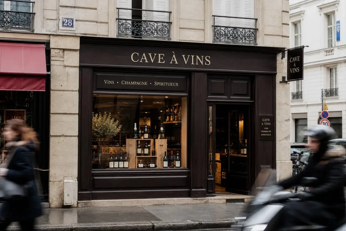 La Cave de Lorette à Paris, façade d’une cave à vins dans le 9e arrondissement