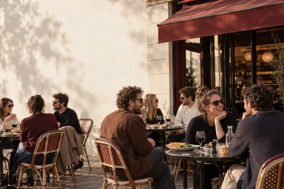 Ambiance conviviale d’un café-bar Le Pelleport Paris 20 avec terrasse