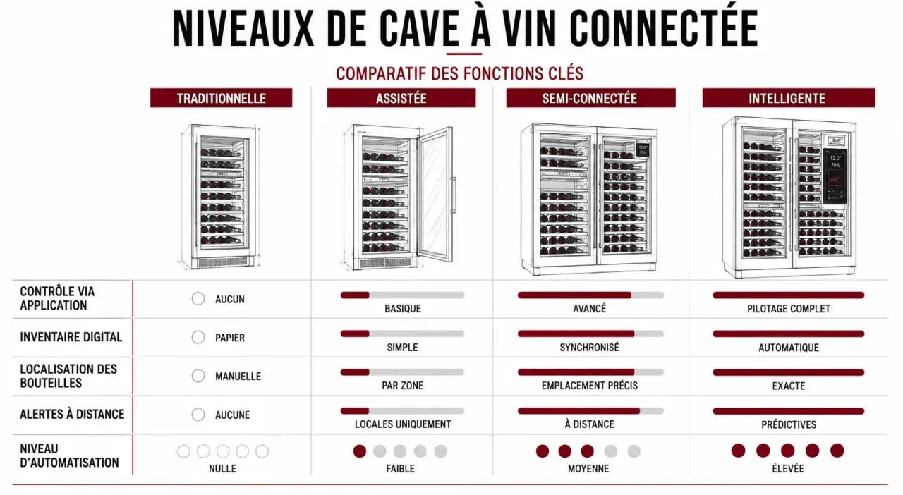 Comparatif cave a vin connectee des niveaux de connectivité, des fonctions et des critères de choix