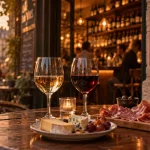 frenchie bar à vin paris rue du Nil, verres et planche apéro