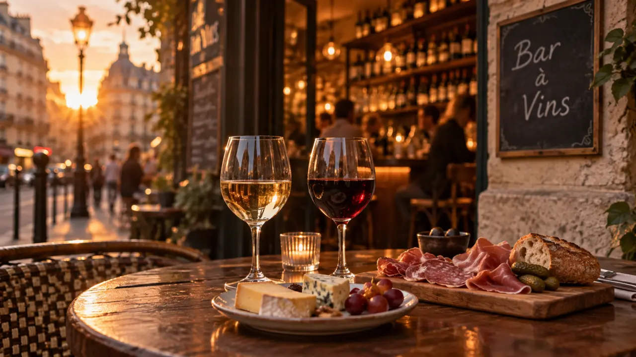 frenchie bar à vin paris rue du Nil, verres et planche apéro