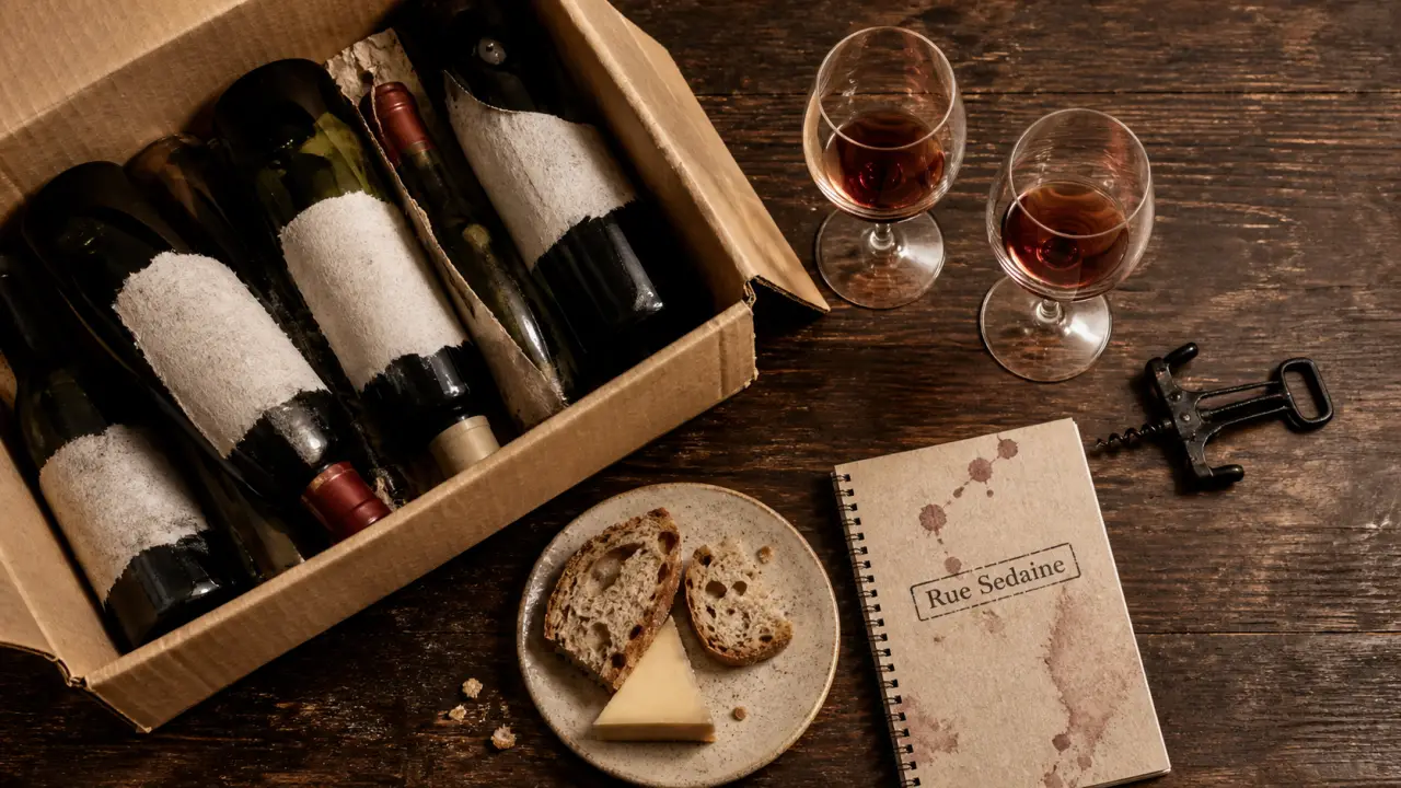 La cave à la bastille : vins naturels rue Sedaine, verres et bouteilles sur la table