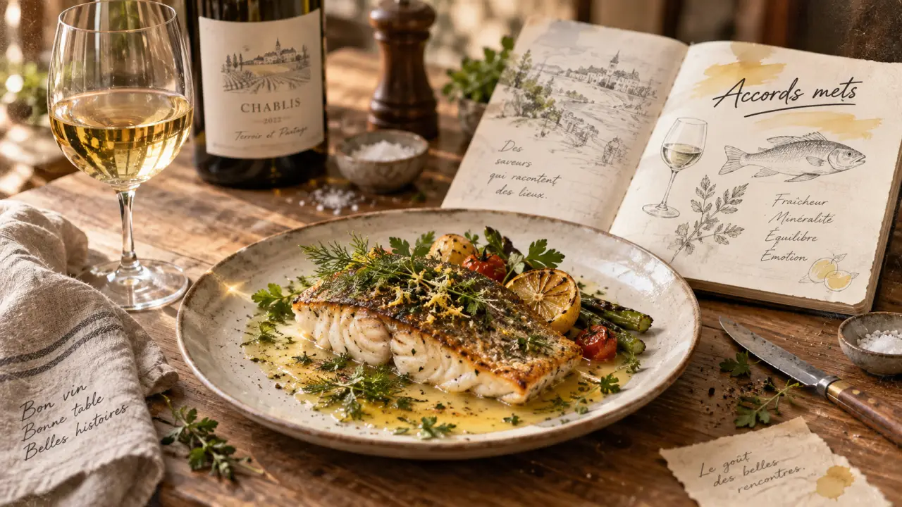 Les accords mets et vins olivier bompas : poisson rôti et vin blanc