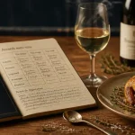 Tableau des accords mets et vins : accords mets et vins sur une table