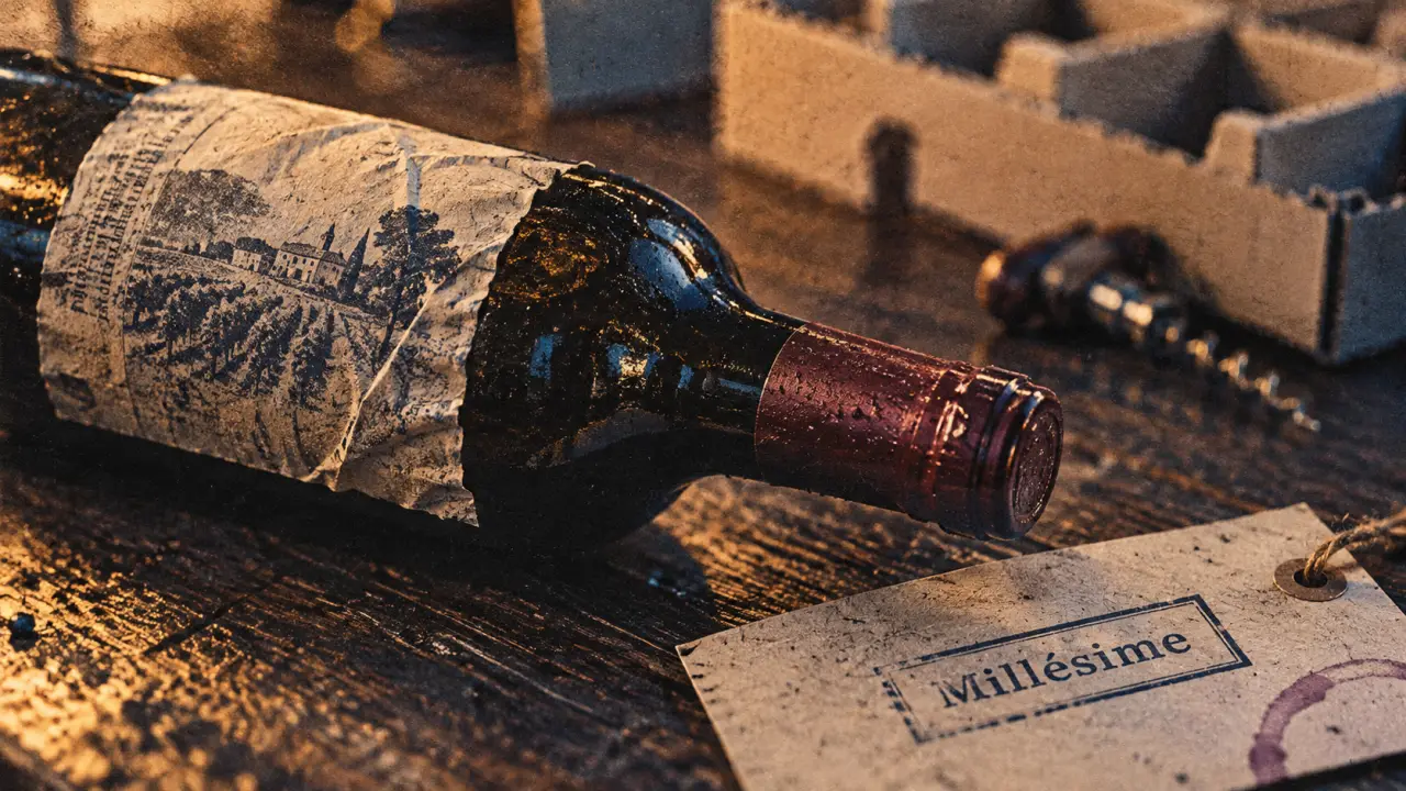Vente bouteille de vin ancienne : état du millésime sur bouteille