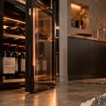 cave à vin candy en deux zones, bouteilles alignées