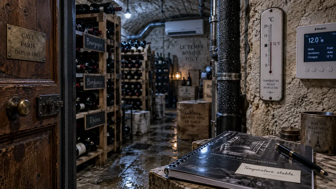 Climatisation cave à vin à Paris pour garder 12°C sans dessécher les bouchons