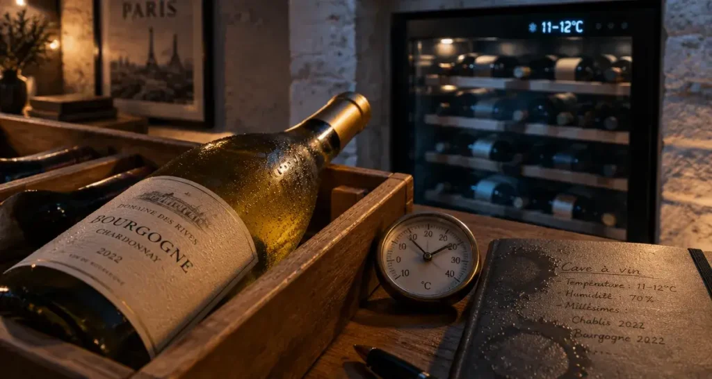 Température de cave à vin blanc : 10 à 12°C pour conserver, 6 à 14°C au service